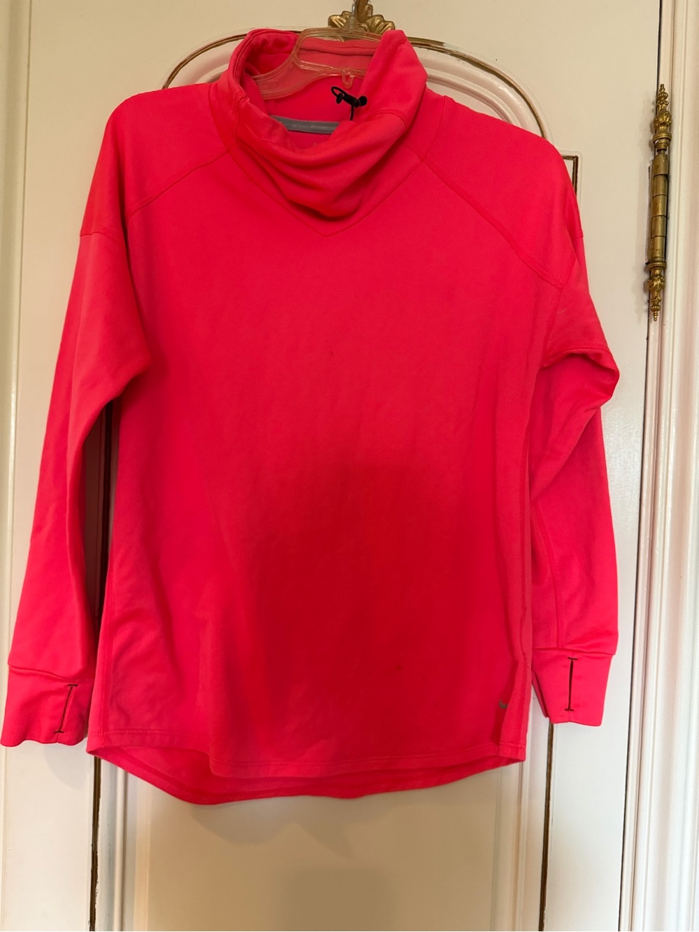 Nike dri fit bright  Pink Lightweight Pullover Cowl Neck Sweatshirt size S